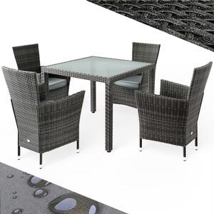 Deuba Berlin 1+4 rattan kerti garnitúra - szürke/antracit