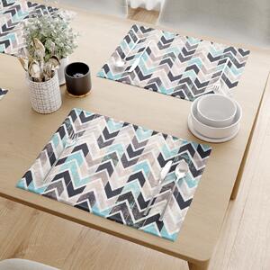 Goldea reggeliző alátét vintage - zig-zag mintás - türkiz - 2 db 30 x 40 cm