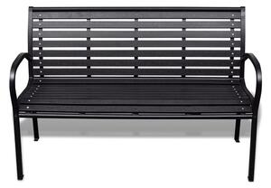 VidaXL fekete acél és WPC kerti pad 125 cm