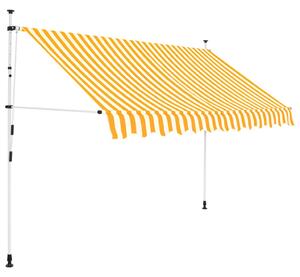 VidaXL narancssárga-fehér csíkos kézzel feltekerhető napellenző 250 cm