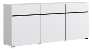 Komód Alfere 103, Laminált forgácslap, 78x180x40cm, Fekete, Fehér