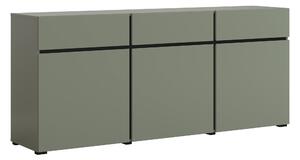 Komód Alfere 103, Laminált forgácslap, 78x180x40cm, Zöld, Fekete