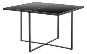 Polirattan bútor Fortaleza L asztallal, 4 székkel, 4 taburettel és párnákkal szürke