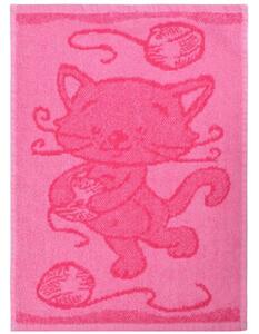 Cat pink gyermek törölköző, 30 x 50 cm