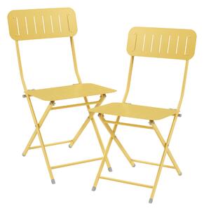 Összecsukható kerti szék Sande 2db-os szett acél sárga
