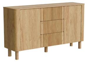 Komód Houston 2168, Közepes sűrűségű farostlemez, Laminált forgácslap, 85x150x40cm, Hickory tölgy, Bükkfa