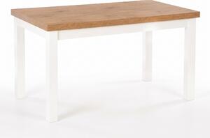 Asztal Houston 559, 79x80cm, Fehér, Lancelot tölgy, Bükkfa
