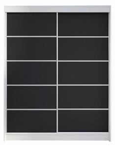Gardróbszekrény Closico Vastor IV, Laminált forgácslap, 200x150x58cm, Fehér, Fekete