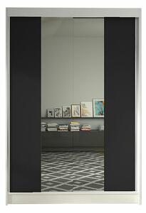 Gardróbszekrény Closico Salvor II, Laminált forgácslap, 200x120x58cm, Fehér, Fekete