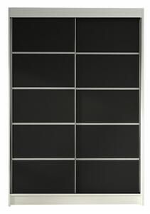 Gardróbszekrény Closico Salvor IV, Laminált forgácslap, 200x120x58cm, Fehér, Fekete