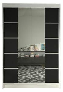 Gardróbszekrény Closico Salvor V, Laminált forgácslap, 200x120x58cm, Fekete, Fehér