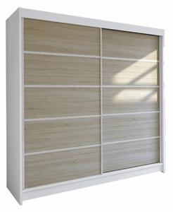 Gardróbszekrény Closico Cavaris IV, Laminált forgácslap, 215x180x58cm, Sonoma tölgy, Fehér