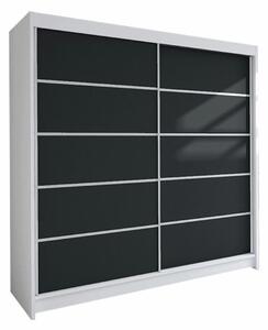 Gardróbszekrény Closico Cavaris IV, Laminált forgácslap, 215x180x58cm, Fekete, Fehér