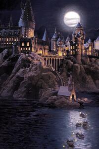 Művészi plakát Harry Potter - Hogwarts full moon, (26.7 x 40 cm)