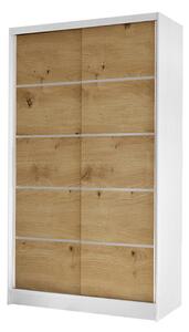 Gardróbszekrény Closico Fractor IV, Laminált forgácslap, 200x100x58cm, Fehér, Artisan tölgy