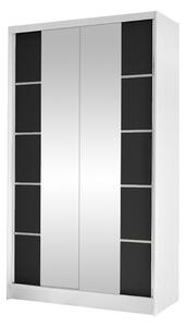 Gardróbszekrény Closico Fractor V, Laminált forgácslap, 200x100x58cm, Fekete, Fehér