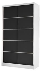 Gardróbszekrény Closico Fractor IV, Laminált forgácslap, 200x100x58cm, Fehér, Fekete