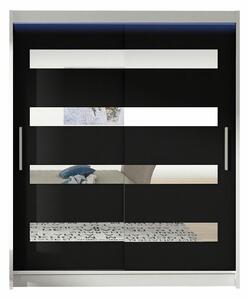 Gardróbszekrény Closico Camera XIII, Laminált forgácslap, 200x150x58cm, Fekete, Fehér