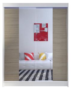 Gardróbszekrény Closico Vastor II, Laminált forgácslap, 200x150x58cm, Fehér, Sonoma tölgy