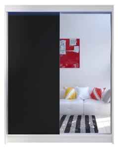 Gardróbszekrény Closico Vastor I, Laminált forgácslap, 200x150x58cm, Fehér, Fekete