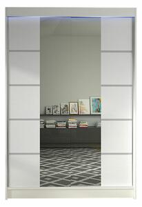 Gardróbszekrény Closico Salvor V, Laminált forgácslap, 200x120x58cm, Fehér
