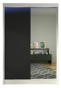 Gardróbszekrény Closico Salvor I, Laminált forgácslap, 200x120x58cm, Fehér, Fekete