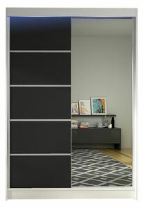 Gardróbszekrény Closico Salvor III, Laminált forgácslap, 200x120x58cm, Fehér, Fekete