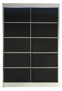 Gardróbszekrény Closico Salvor IV, Laminált forgácslap, 200x120x58cm, Fehér, Fekete