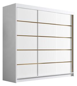 Gardróbszekrény Closico Plenor VI, Laminált forgácslap, 215x200x58cm, Fehér