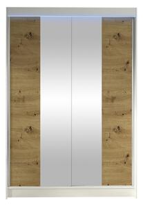 Gardróbszekrény Closico Salvor II, Laminált forgácslap, 200x120x58cm, Fehér, Artisan tölgy