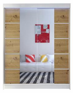 Gardróbszekrény Closico Vastor V, Laminált forgácslap, 200x150x58cm, Fehér, Artisan tölgy