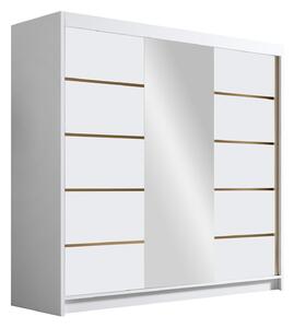 Gardróbszekrény Closico Plenor VI, Laminált forgácslap, 215x200x58cm, Fehér