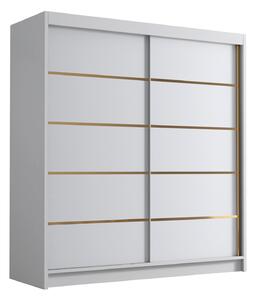 Gardróbszekrény Closico Vallor III, Laminált forgácslap, 215x180x58cm, Fehér