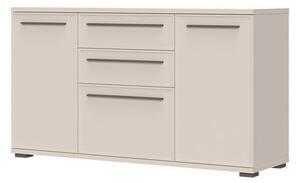 Komód, három ajtóval és két fiókkal, kasmír matt, 150 cm - BALLADE