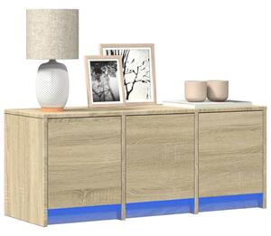 Sonoma tölgy színű szerelt fa TV-szekrény LED-del 97x34x40 cm