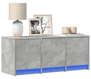 Betonszürke szerelt fa TV-szekrény LED-ekkel 97 x 34 x 40 cm