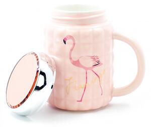 Bögre Fém Fedéllel Flamingo