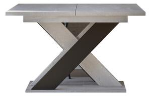 XAO szétnyitható étkezőasztal, 120/160x75x90, K350 concrete flow/fekete