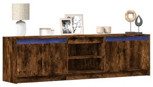 Füstös tölgy színű szerelt fa LED-es TV-szekrény 180x34x50 cm
