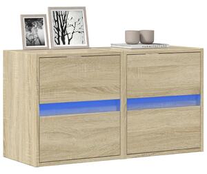 2 db sonoma tölgy színű fali TV-szekrény LED-del 41x31x45 cm