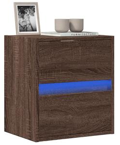 Barna tölgyszínű fali TV-szekrény LED-del 41 x 31 x 45 cm