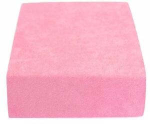 Rózsaszín frottír ovis gumis lepedő 60x120cm
