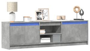 Betonszürke szerelt fa TV-szekrény LED-ekkel 180 x 34 x 50 cm
