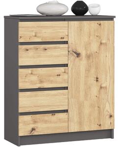 AKORD CLP K80 Komód Laminált Grafit-Artisan Tölgy