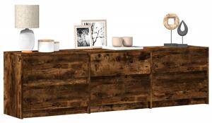 Füstös tölgy színű szerelt fa LED-es TV-szekrény 180x34x50 cm