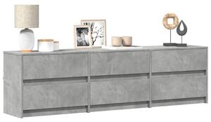 Betonszürke szerelt fa TV-szekrény LED-ekkel 180 x 34 x 50 cm