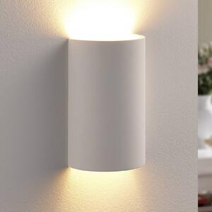 Lindby fali lámpa Colja, kerek, magasság 16 cm, vakolat, fehér, dimmelhető, Fehér / opál, Nappali / Étkező, Gipsz / agyag, Modern