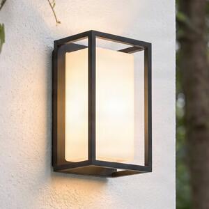 Lucande LED kültéri fali világítás Ilirian, antracit, alumínium, 15 cm, Fekete, Alumínium, Modern