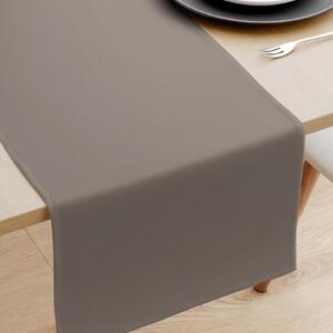 Goldea dekoratív asztali futó rongo deluxe - szürkésbarna, szatén fényű 35x140 cm