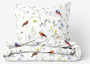 Goldea pamut ágyneműhuzat - színes madarak 140 x 200 és 70 x 90 cm